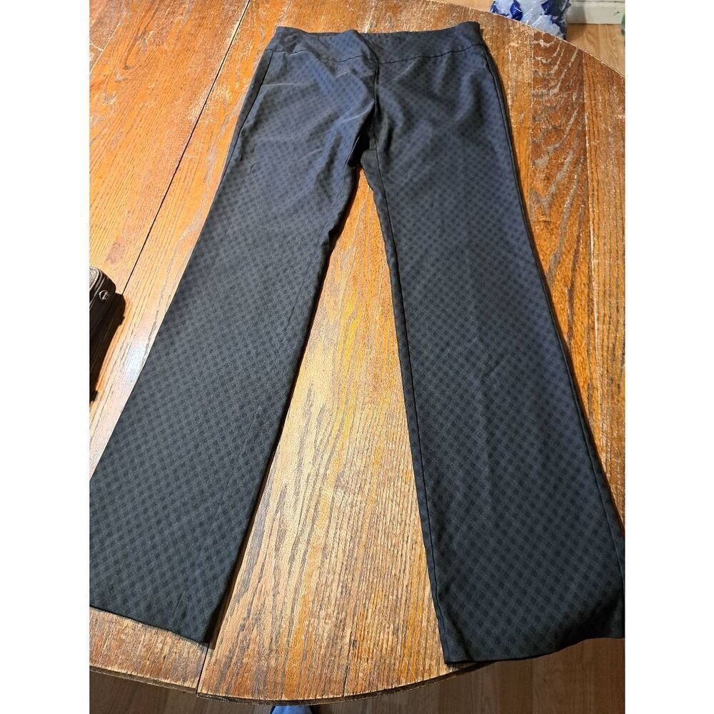 Large Copper Key Black Pull On Pants with Stretch Casual Trousers